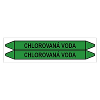 Značení potrubí, chlorovaná voda,2 ks, 450 × 52 mm